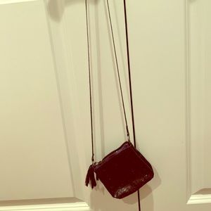 Crossbody navy blue glitter bag